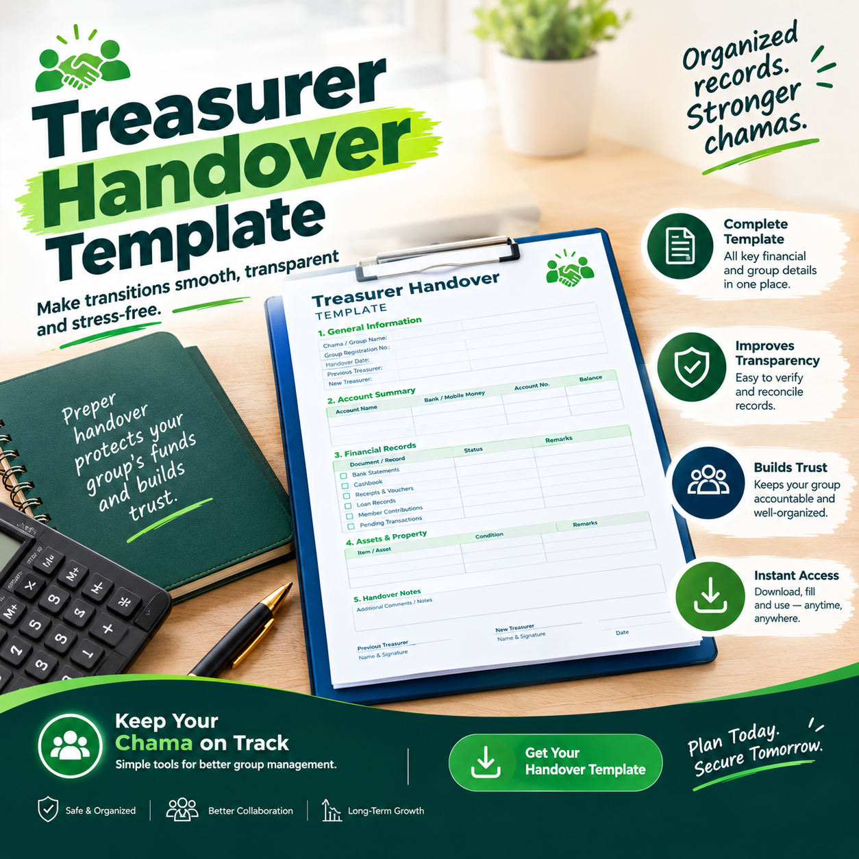 A treasurer handover template